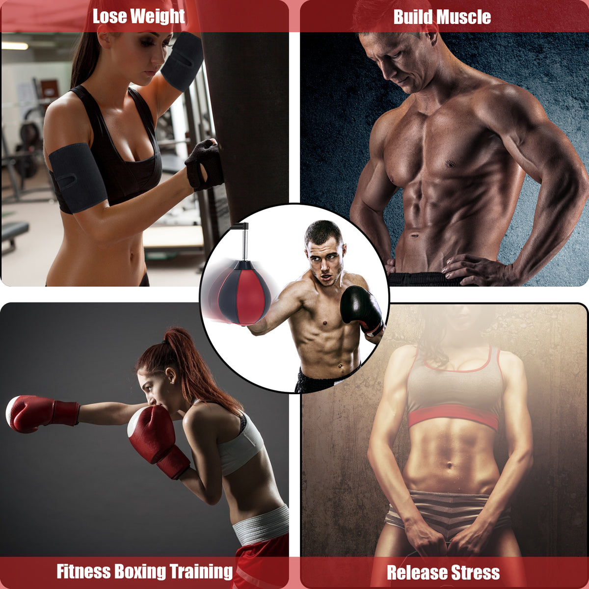 Moulyan Speed Bag for Boxing,Punching Bag Wall Mount Height Adjustable Boxing Reflex Ball Speed Bag for Boxing Boxing for Adults Men&Women Kids
