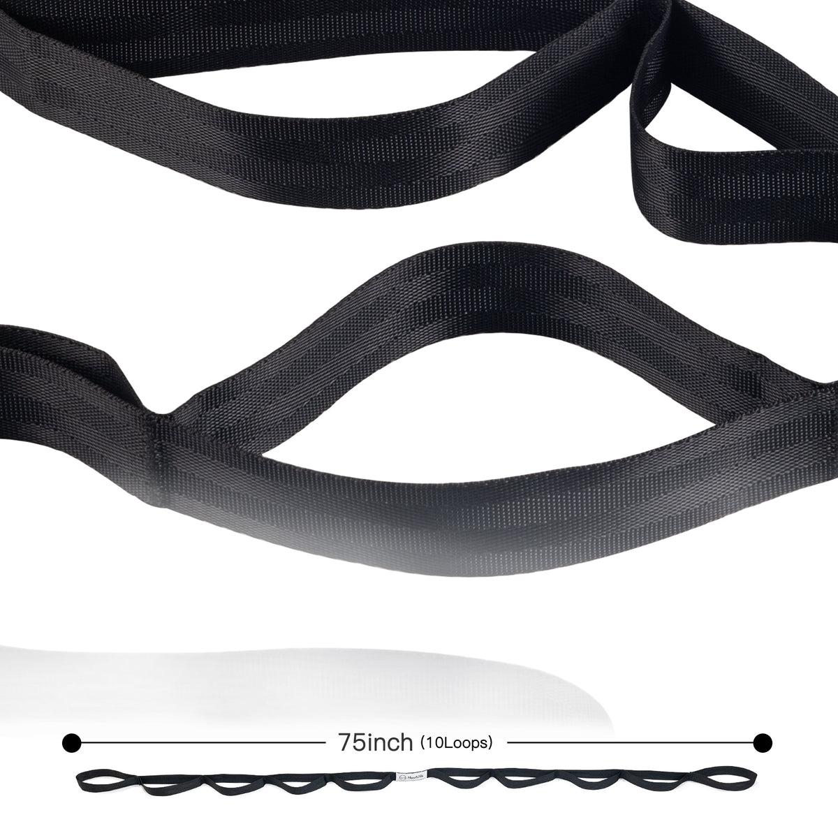 Stretching Strap Yoga Strap for Physical Therapy,10 Loops Yoga Straps for Stretching,Non-Elastic Stretch Strap for Pilates, Flexibility, Exercise, Stretch Band Women Men