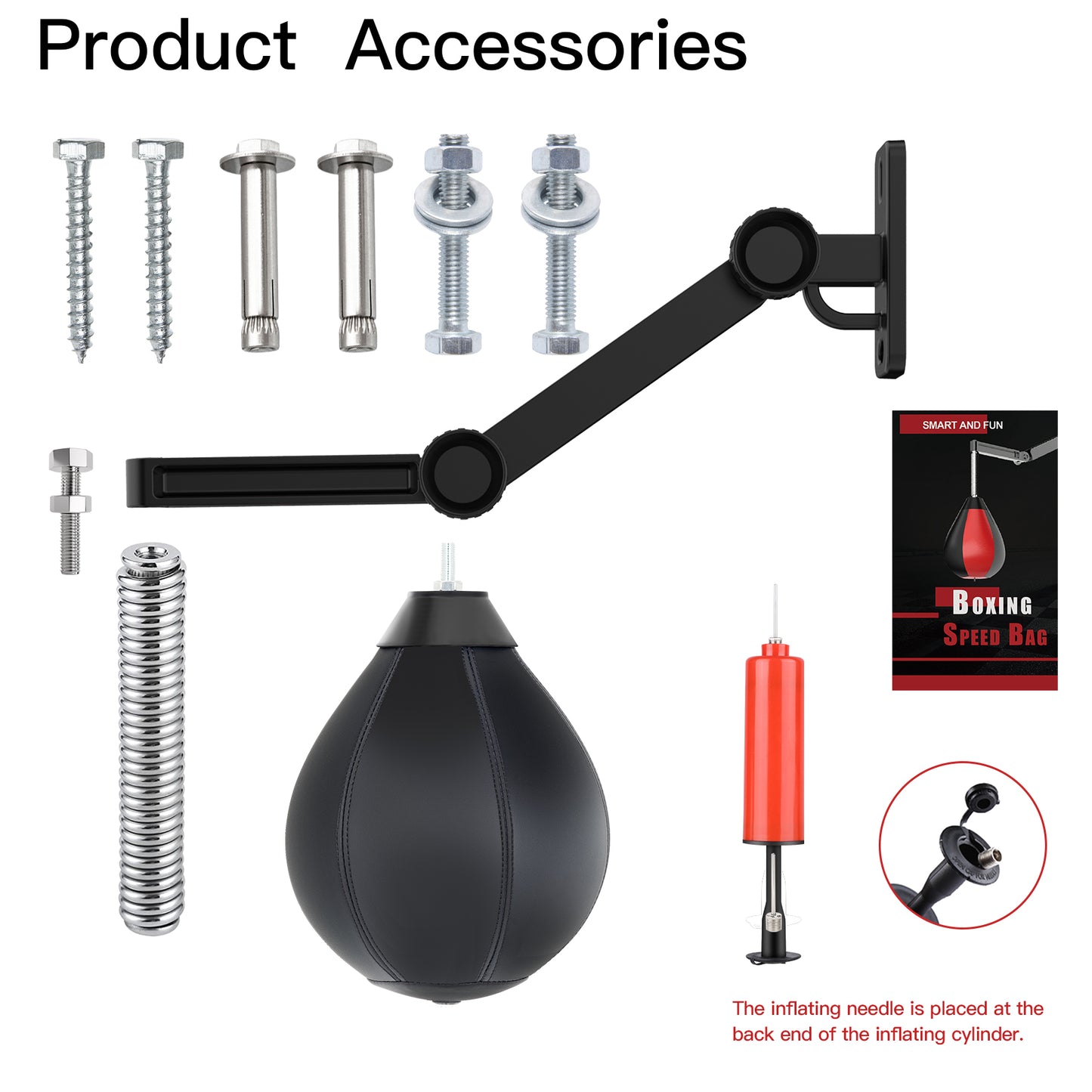Moulyan Speed Bag for Boxing,Punching Bag Wall Mount Height Adjustable Boxing Reflex Ball Speed Bag for Boxing Boxing for Adults Men&Women Kids
