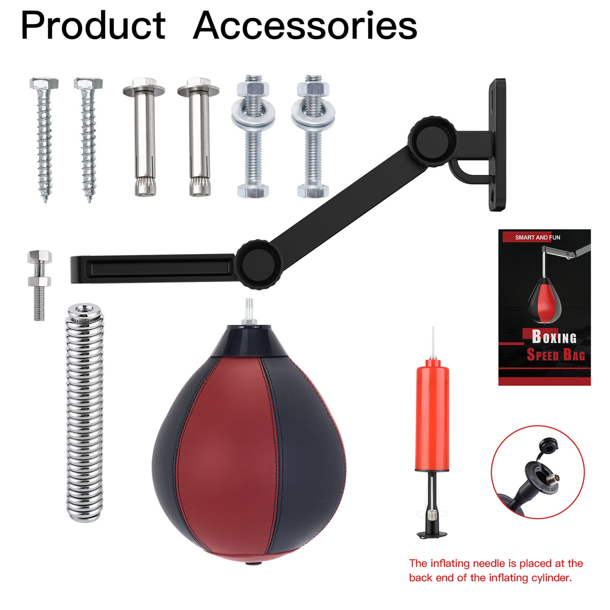 Moulyan Speed Bag for Boxing,Punching Bag Wall Mount Height Adjustable Boxing Reflex Ball Speed Bag for Boxing Boxing for Adults Men&Women Kids