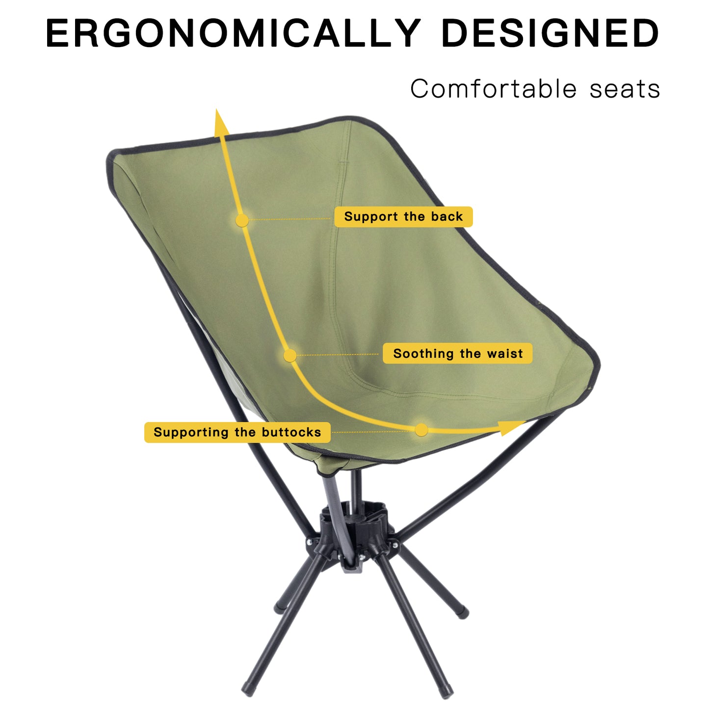 Moulyan Portable Camping Chairs,Lightweight Folding Camping Chairs with Storage Bag,Backpacking Chair for Outside Camping, Hiking, Travel, Beach and Sports