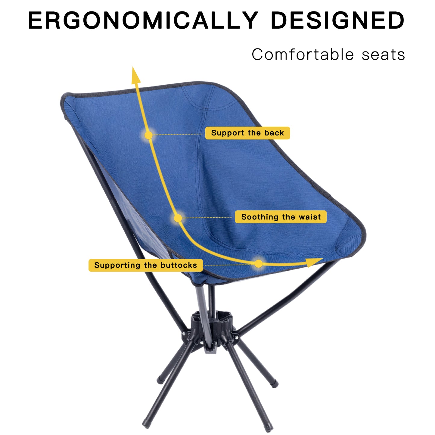 Moulyan Portable Camping Chairs,Lightweight Folding Camping Chairs with Storage Bag,Backpacking Chair for Outside Camping, Hiking, Travel, Beach and Sports