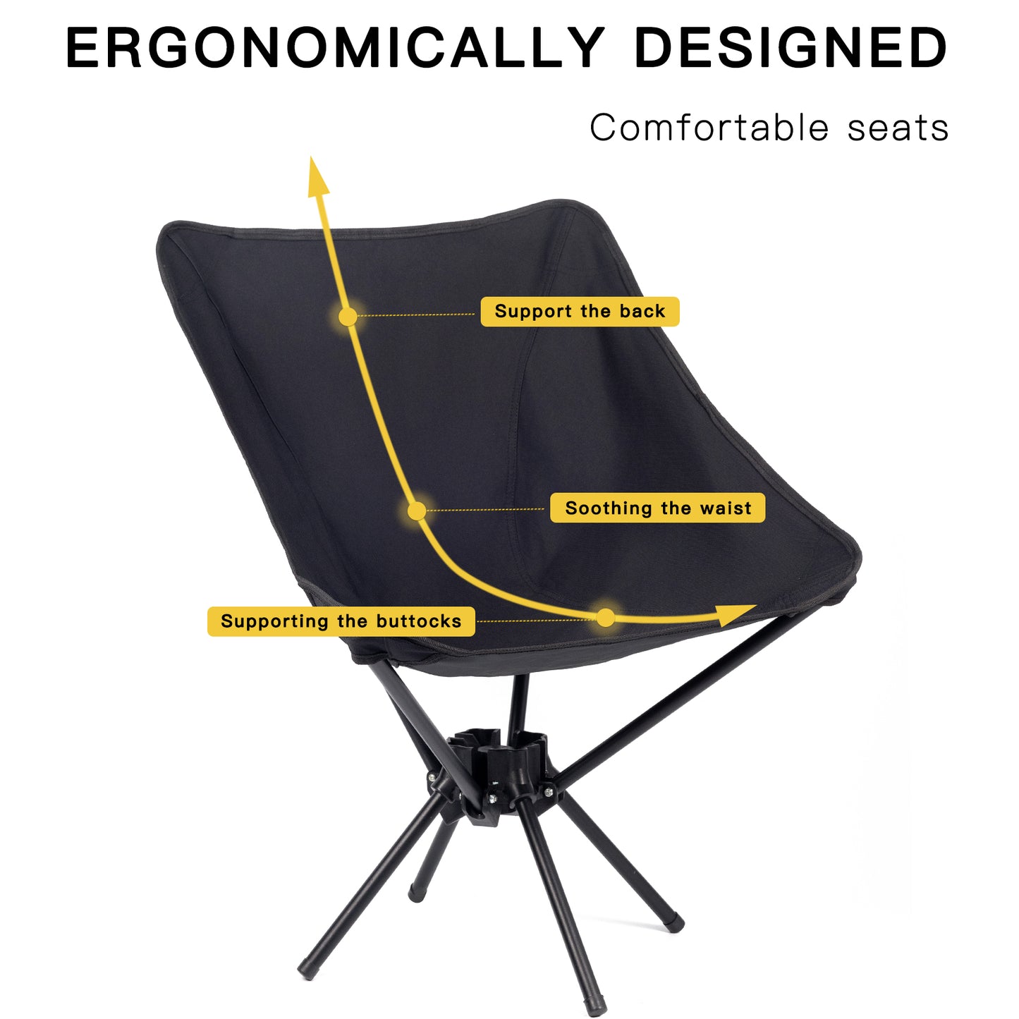 Moulyan Portable Camping Chairs,Lightweight Folding Camping Chairs with Storage Bag,Backpacking Chair for Outside Camping, Hiking, Travel, Beach and Sports