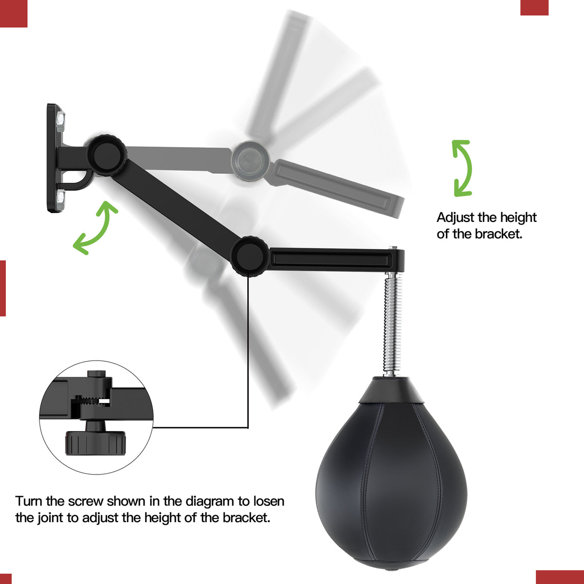 Moulyan Speed Bag for Boxing,Punching Bag Wall Mount Height Adjustable Boxing Reflex Ball Speed Bag for Boxing Boxing for Adults Men&Women Kids
