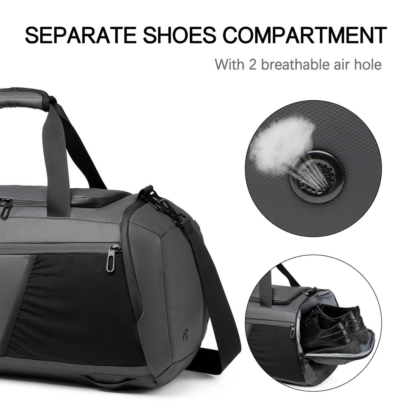 Moulyan Gym Duffle Bag Waterproof Sports Duffel Bags Travel Weekender Bag for Men Women Overnight Bag with Shoes Compartment