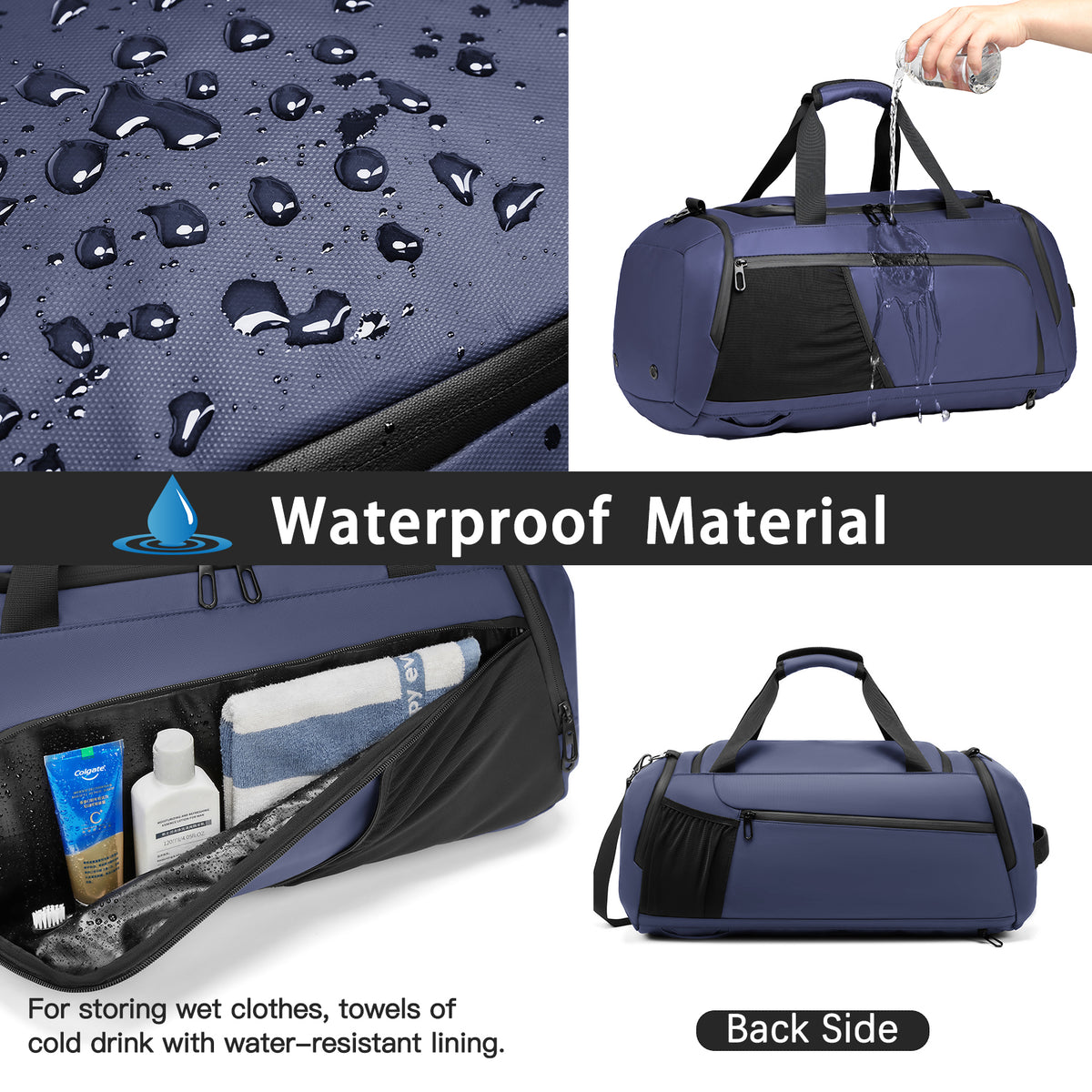 Moulyan Gym Duffle Bag Waterproof Sports Duffel Bags Travel Weekender Bag for Men Women Overnight Bag with Shoes Compartment