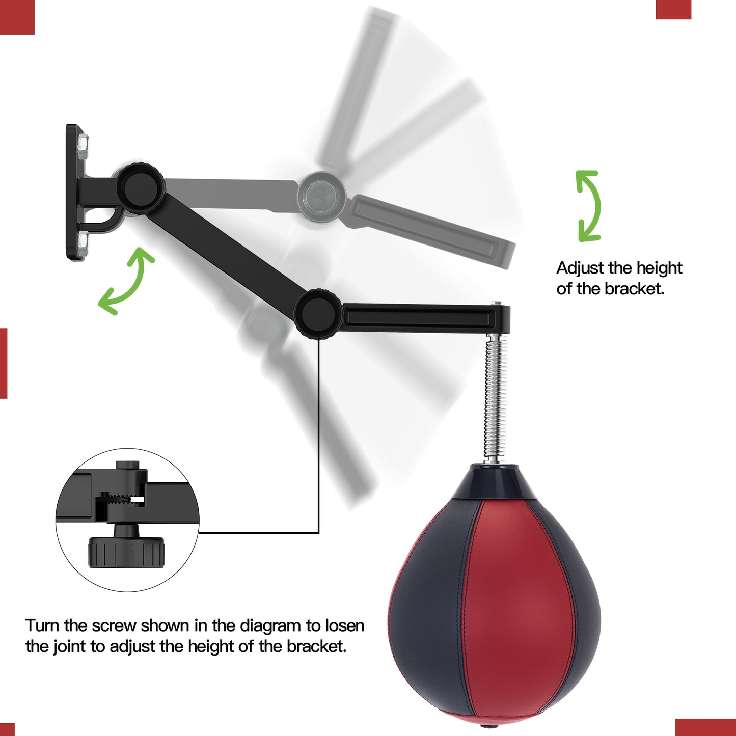 Moulyan Speed Bag for Boxing,Punching Bag Wall Mount Height Adjustable Boxing Reflex Ball Speed Bag for Boxing Boxing for Adults Men&Women Kids