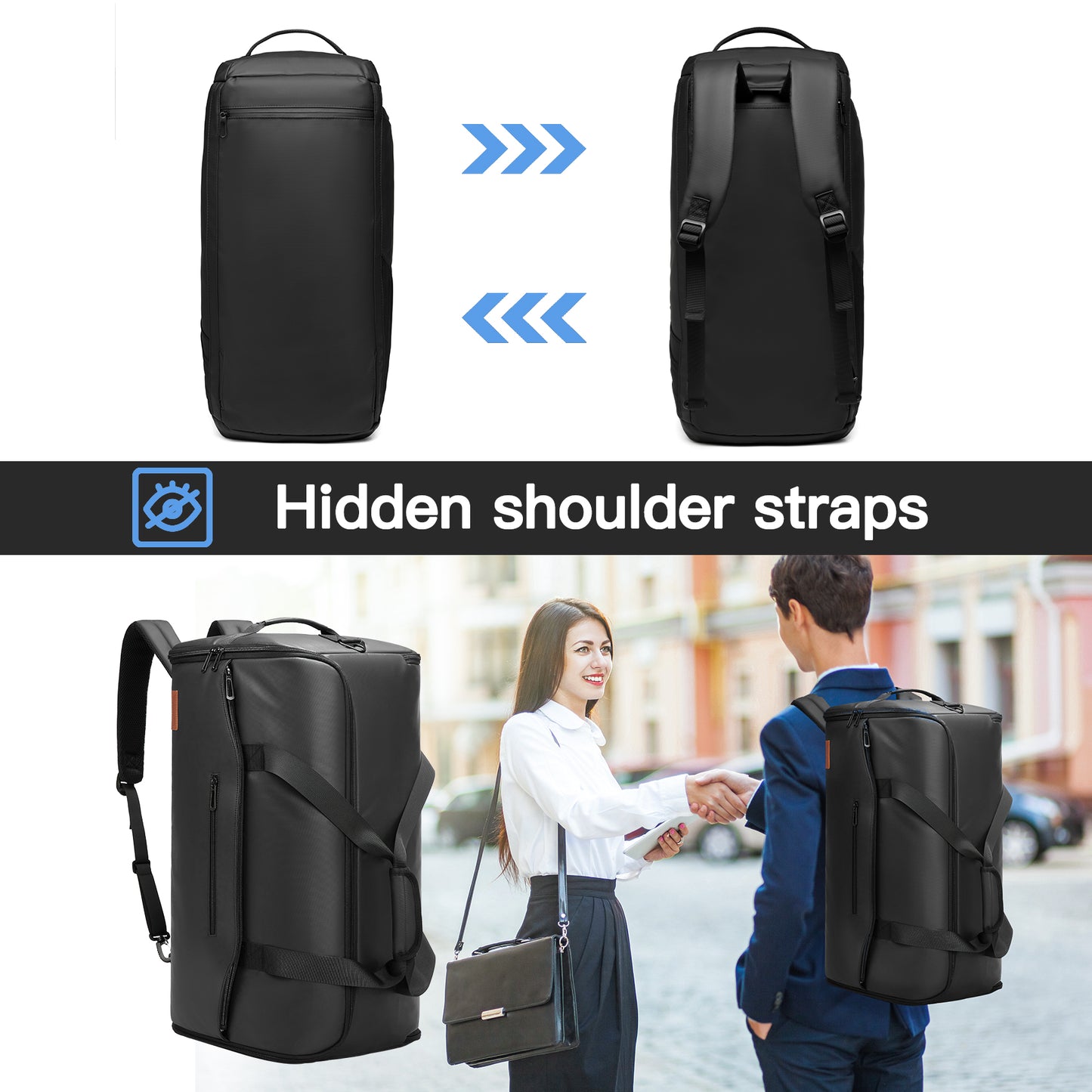 Moulyan Moulyan Garment Duffle Bags for Travel,Moulyan Convertible Carry on Garment Bag with Shoe Compartment,3 in 1 Waterproof Travel Suit Bag with Shoulder Strap for Men Women