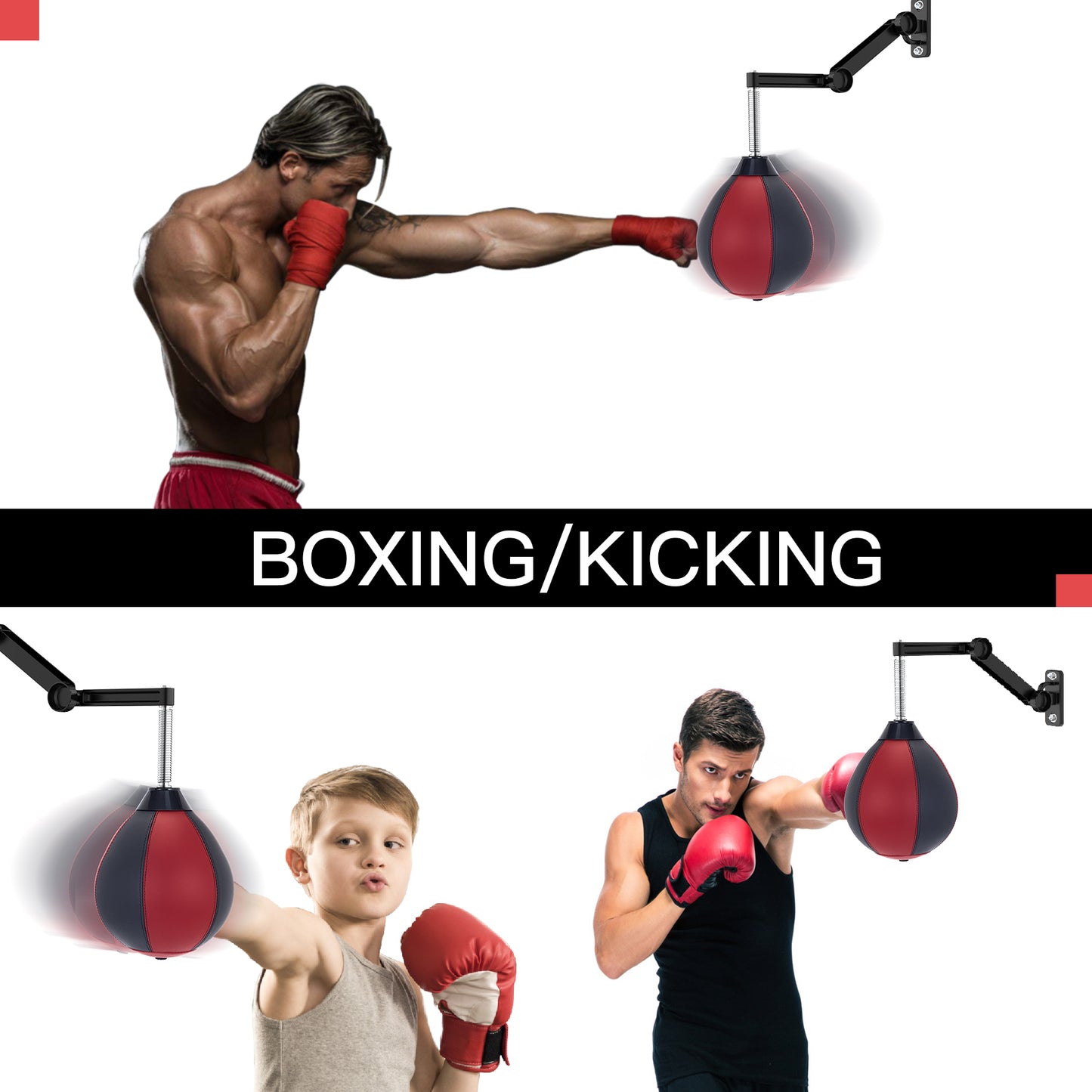 Moulyan Speed Bag for Boxing,Punching Bag Wall Mount Height Adjustable Boxing Reflex Ball Speed Bag for Boxing Boxing for Adults Men&Women Kids