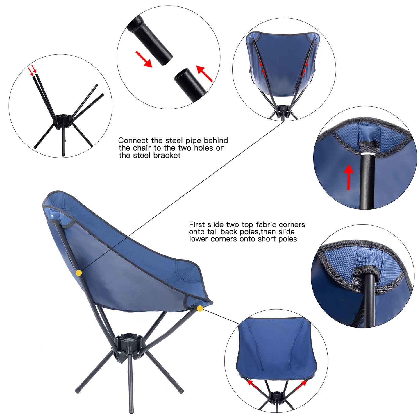 Moulyan Portable Camping Chairs,Lightweight Folding Camping Chairs with Storage Bag,Backpacking Chair for Outside Camping, Hiking, Travel, Beach and Sports