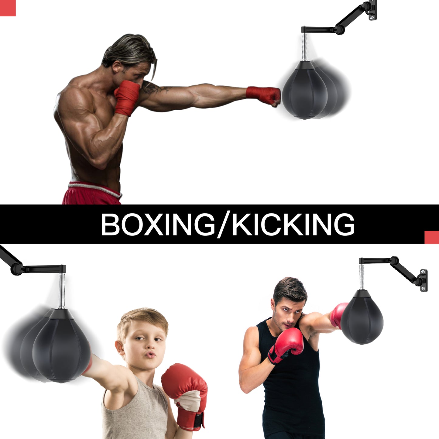 Moulyan Speed Bag for Boxing,Punching Bag Wall Mount Height Adjustable Boxing Reflex Ball Speed Bag for Boxing Boxing for Adults Men&Women Kids