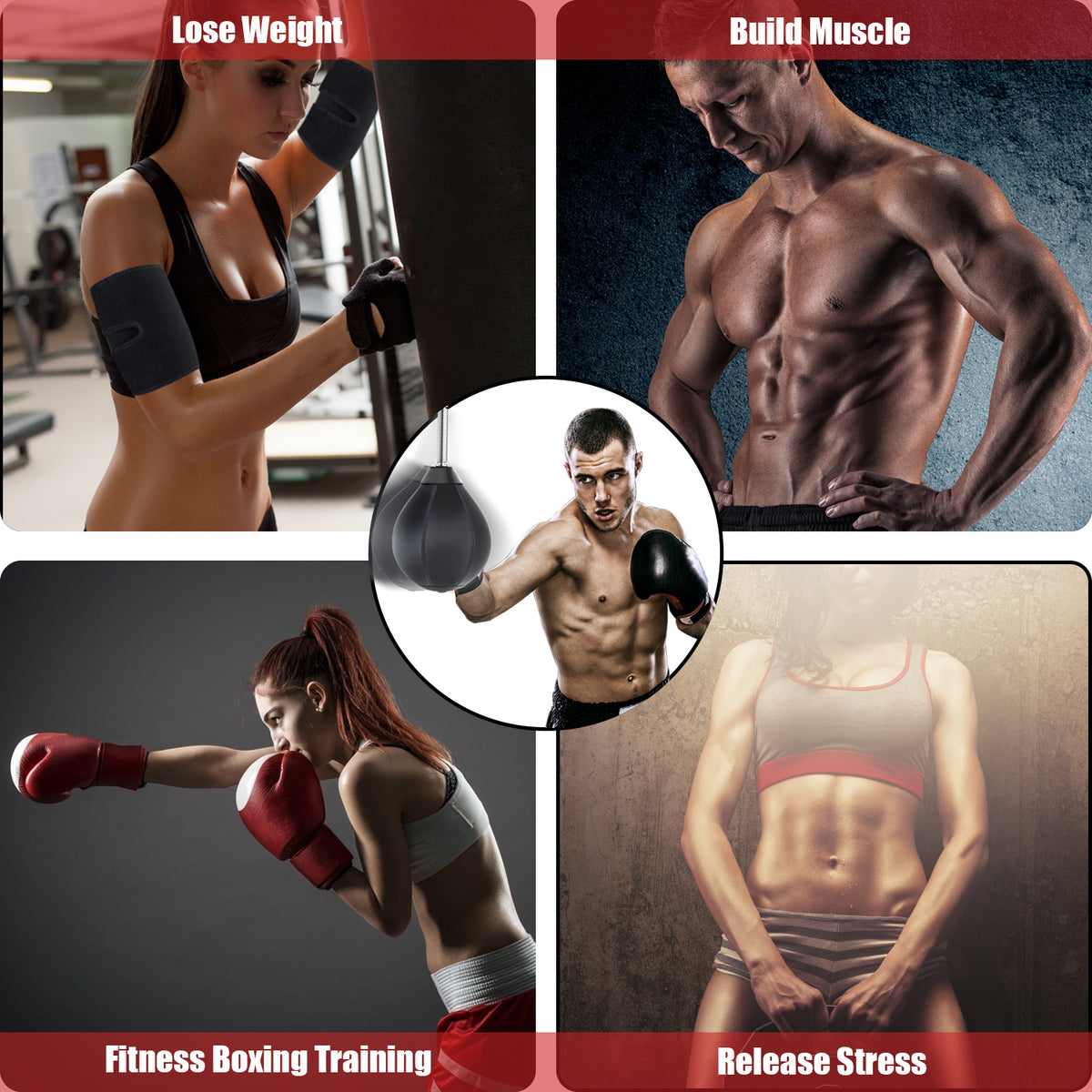 Moulyan Speed Bag for Boxing,Punching Bag Wall Mount Height Adjustable Boxing Reflex Ball Speed Bag for Boxing Boxing for Adults Men&Women Kids