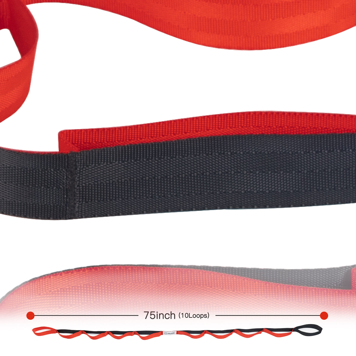 Stretching Strap Yoga Strap for Physical Therapy,10 Loops Yoga Straps for Stretching,Non-Elastic Stretch Strap for Pilates, Flexibility, Exercise, Stretch Band Women Men