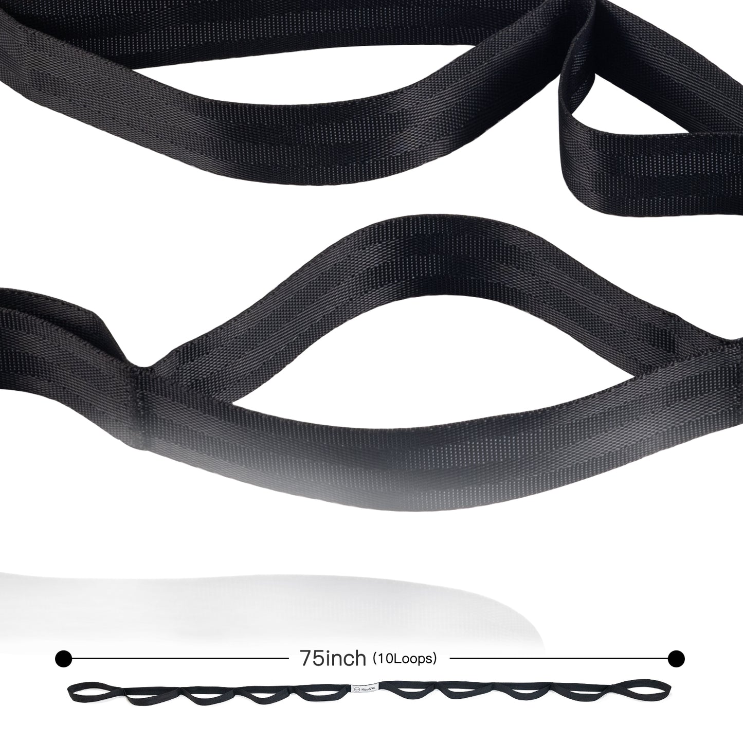Stretching Strap Yoga Strap for Physical Therapy,10 Loops Yoga Straps for Stretching,Non-Elastic Stretch Strap for Pilates, Flexibility, Exercise, Stretch Band Women Men